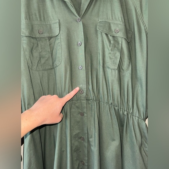 SOLD______Vintage 100% Cotton Button Front Long Sleeve Maxi Shirt Dress Size 18 - Picture 11 of 12